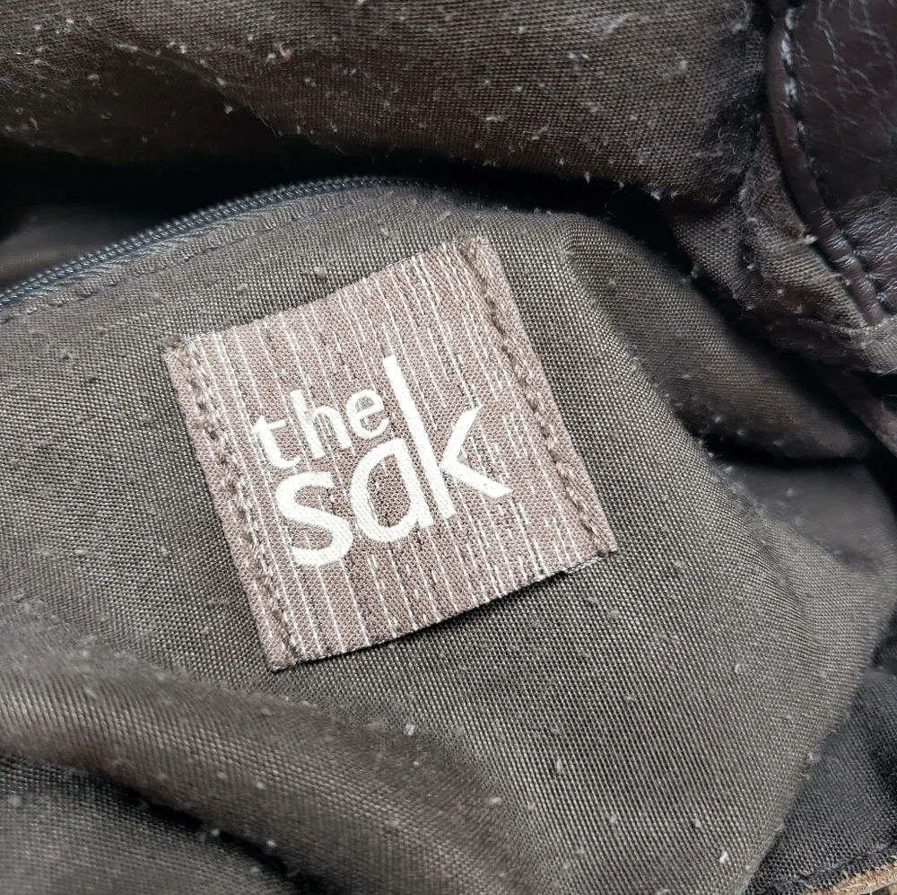 The Sak Deena Leather Crossbody Hobo Bag Foldover Multi Texture Shimmer - Picture 10 of 16